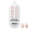 image:imageohora Gel Press On Nails NP Glazed Chrome  Medium Oval Chrome Beige  100 Real Gel No UV Lamp No Glue NonToxic  15 Sizes 30 Tips  14Day Waterproof Beginner FriendlyPolka Lady
