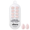 image:imageohora Gel Press On Nails NP Glazed Chrome  Medium Oval Chrome Beige  100 Real Gel No UV Lamp No Glue NonToxic  15 Sizes 30 Tips  14Day Waterproof Beginner FriendlyCherry Blossom