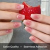 image:imageohora Semi Cured Gel Nail Strips N Berry Jelly  Marble Glitter Pink Works with Any Lamps SalonQuality Long Lasting Easy to Apply amp Remove  Includes 2 Prep Pads Nail File amp Wooden Stick
