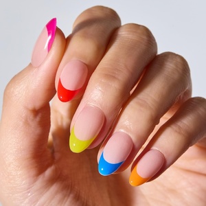 image:imageohora Gel Press On Nails NP Glazed Chrome  Medium Oval Chrome Beige  100 Real Gel No UV Lamp No Glue NonToxic  15 Sizes 30 Tips  14Day Waterproof Beginner FriendlyNP Mexican French