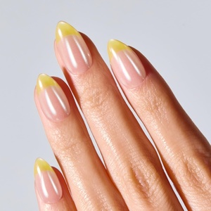 image:imageohora Gel Press On Nails NP Glazed Chrome  Medium Oval Chrome Beige  100 Real Gel No UV Lamp No Glue NonToxic  15 Sizes 30 Tips  14Day Waterproof Beginner FriendlyNP Lemon Chrome