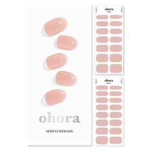 image:imageohora Semi Cured Gel Nail Strips N Bare Apricot  Nude Solid Works with Any UVLED Lamps SalonQuality Long Lasting Easy to Apply amp Remove  Includes 2 Prep Pads Nail File amp Wooden Stick