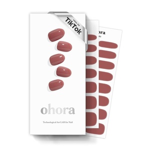 image:imageohora Semi Cured Gel Nail Strips N Classic Burgundy  Red Solid Works with Any UVLED Lamps SalonQuality Long Lasting Easy to Apply amp Remove  Includes 2 Prep Pads Nail File amp Wooden StickN Cream Rose