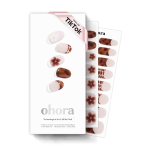 image:imageohora Semi Cured Gel Nail Strips N Classic Burgundy  Red Solid Works with Any UVLED Lamps SalonQuality Long Lasting Easy to Apply amp Remove  Includes 2 Prep Pads Nail File amp Wooden StickN Tiki Tortoise