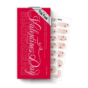 image:imageohora Semi Cured Gel Nail Strips N Classic Burgundy  Red Solid Works with Any UVLED Lamps SalonQuality Long Lasting Easy to Apply amp Remove  Includes 2 Prep Pads Nail File amp Wooden StickN Mini Heart