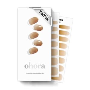 image:imageohora Semi Cured Gel Nail Strips N Cream Base  Nude Solid Works with Any UVLED Lamps SalonQuality Long Lasting Easy to Apply amp Remove  Includes 2 Prep Pads Nail File amp Wooden StickN Caramel Glaze