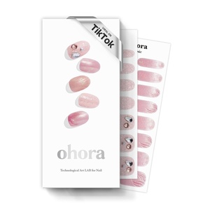 image:imageohora Semi Cured Gel Nail Strips N Cream Beige  Nude Solid Works with Any UVLED Lamps SalonQuality Long Lasting Easy to Apply amp Remove  Includes 2 Prep Pads Nail File amp Wooden StickN Mermaid Glow