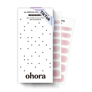 image:imageohora Semi Cured Gel Nail Strips N Red Light  Red Solid Works with Any UVLED Lamps SalonQuality Long Lasting Easy to Apply amp Remove  Includes 2 Prep Pads Nail File amp Wooden StickN Clean Girl
