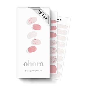 image:imageohora Semi Cured Gel Nail Strips N Rose Diamond  Pink Patterned Works with Any UVLED Lamps SalonQuality Long Lasting Easy to Apply amp Remove  Includes 2 Prep Pads Nail File amp Wooden Stick