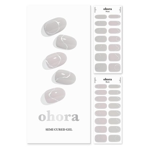 image:imageohora Semi Cured Gel Nail Strips N Silky Way  Nude Metallic Works with Any UVLED Lamps SalonQuality Long Lasting Easy to Apply amp Remove  Includes 2 Prep Pads Nail File amp Wooden Stick