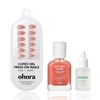 image:imageohora Complete Nail Care Bundle  Gel Press On NP Rosy Glow  Nail Strengthener Grapefruit  Mini Green Tea Nail Remover  Complete AtHome Gel Nail Set  No UV Lamp Needed