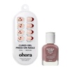 image:imageohora Nail Strengthener amp Press On Duo  Repair Strengthen amp Style  Includes Natural Glow Milk Syrup Nail Strengthener Taro 15mL amp Gel Press On Nails Cherry Pop for Healthy SalonQuality Nails