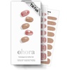 image:imageohora Semi Cured Gel Nail Strips N Rosy Bow  3D Magnet Pink Gold Works with Any Lamps SalonQuality Long Lasting Easy to Apply amp Remove  Includes 2 Prep Pads Nail File amp Wooden Stick