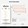 image:imageohora Semi Cured Gel Nail Strips N Aloha Dream  Beige Art Works with Any Lamps SalonQuality Long Lasting Easy to Apply amp Remove  Includes 2 Prep Pads Nail File amp Wooden Stick
