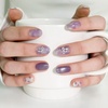 image:imageohora Semi Cured Gel Nail Strips N Dreamy Rose  Magnet Marble Purple Works with Any Lamps SalonQuality Long Lasting Easy to Apply amp Remove  Includes 2 Prep Pads Nail File amp Wooden Stick