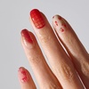image:imageohora Semi Cured Gel Nail Strips N Petite Bouquet  Pattern Red Pink Works with Any Lamps SalonQuality Long Lasting Easy to Apply amp Remove  Includes 2 Prep Pads Nail File amp Wooden Stick