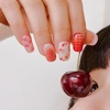 image:imageohora Semi Cured Gel Nail Strips N Petite Bouquet  Pattern Red Pink Works with Any Lamps SalonQuality Long Lasting Easy to Apply amp Remove  Includes 2 Prep Pads Nail File amp Wooden Stick