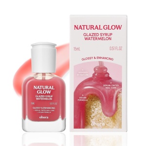 image:imageohora 2in1 Sheer Nail Polish amp StrengthenerWatermelon  Tinted Nail Concealer  Nail Hardener for Weak Damaged Nails  Nail Care Polish with Glossy Finish  GlazedSyrup Formula 15 mLWatermelon
