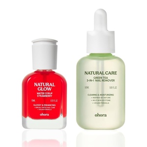 image:imageohora Nail Recovery Duo  Restore amp Strengthen Brittle Nails  Includes Natural Glow Water Syrup Nail Strengthener Strawberry 15mL amp Gentle Green Tea 3in1 Remover 50mL for Healthy Shiny Nails