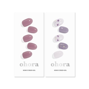 image:imageohora Semi Cured Gel Nail Set of 2 N Bare Plum amp N Dancing Flower  Professional SalonQuality Nail Care