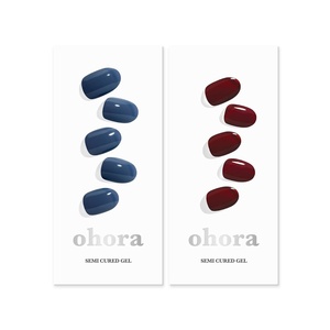 image:imageohora Semi Cured Gel Nail Set of 2 N Cream Indigo amp N Classic Burgundy  Professional SalonQuality Nail Care