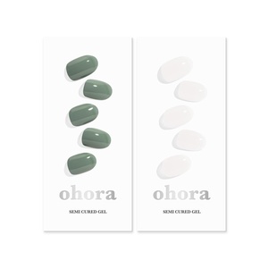 image:imageohora Semi Cured Gel Nail Set of 2 N Cream Leaf amp N Bare Crystal  Professional SalonQuality Nail Care