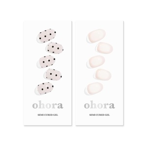 image:imageohora Semi Cured Gel Nail Set of 2 N Polka Noir amp N Coconut Jelly  Professional SalonQuality Nail Care  Easy to Use Comfortable Curing and Easy to Remove