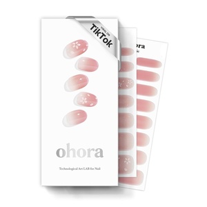 image:imageohora Semi Cured Gel Nail Strips N Blossom  Nude Ombre Works with Any UVLED Lamps SalonQuality Long Lasting Easy to Apply amp Remove  Includes 2 Prep Pads Nail File amp Wooden Stick