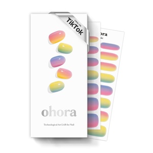 image:imageohora Semi Cured Gel Nail Strips N Mulberry  Red Ombre Works with Any UVLED Lamps SalonQuality Long Lasting Easy to Apply amp Remove  Includes 2 Prep Pads Nail File amp Wooden StickN Pastel