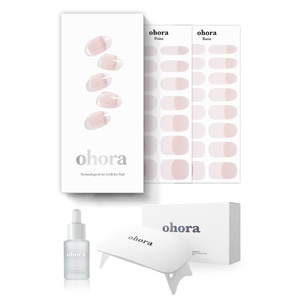 image:imageohora Semi Cured Gel Nail Strips N Mulberry  Red Ombre Works with Any UVLED Lamps SalonQuality Long Lasting Easy to Apply amp Remove  Includes 2 Prep Pads Nail File amp Wooden StickN Essential French Starter Kit