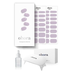 image:imageohora Semi Cured Gel Nail Strips N Mulberry  Red Ombre Works with Any UVLED Lamps SalonQuality Long Lasting Easy to Apply amp Remove  Includes 2 Prep Pads Nail File amp Wooden StickN Cream Lavender Starter Kit