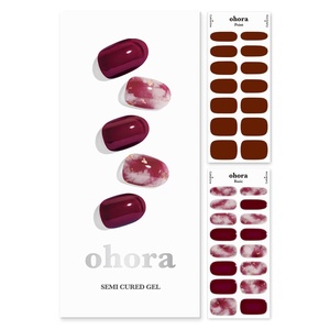 image:imageohora Semi Cured Gel Nail Strips N Mulberry  Red Ombre Works with Any UVLED Lamps SalonQuality Long Lasting Easy to Apply amp Remove  Includes 2 Prep Pads Nail File amp Wooden StickN Mulberry