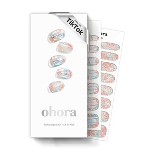 image:imageohora Semi Cured Gel Nail Strips N Newtro no1  White Metallic Works with Any UVLED Lamps SalonQuality Long Lasting Easy to Apply amp Remove  Includes 2 Prep Pads Nail File amp Wooden Stick