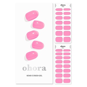 image:imageohora Semi Cured Gel Nail Strips N Tint HighTeen  Pink Tint Works with Any UVLED Lamps SalonQuality Long Lasting Easy to Apply amp Remove  Includes 2 Prep Pads Nail File amp Wooden Stick
