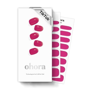 image:imageohora Semi Cured Gel Nail Strips N Tint Reddish  Pink Tint Works with Any UVLED Lamps SalonQuality Long Lasting Easy to Apply amp Remove  Includes 2 Prep Pads Nail File amp Wooden Stick