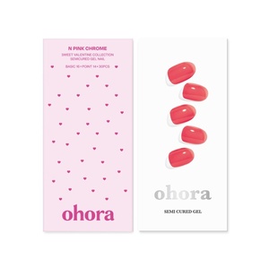 image:imageohora Semi Cured Gel Valentines Day Set N Pink Chrome amp N Tint Red  Professional SalonQuality Nail Care  Easy to Use Comfortable Curing and Easy to Remove