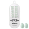 image:imageohora Gel Press On Nails Sage Serenity  Medium Oval Solid Green  100 Real Gel No UV Lamp No Glue NonToxic  15 Sizes 30 Tips  14Day Waterproof Beginner Friendly