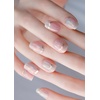 image:imageohora Semi Cured Gel Nail Strips N Afterglow  Blue Glitter Works with Any UVLED Lamps SalonQuality Long Lasting Easy to Apply amp Remove  Includes 2 Prep Pads Nail File amp Wooden StickN Pink Mermaid