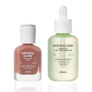 image:imageohora Nail Recovery Duo  Restore amp Strengthen Brittle Nails  Includes Natural Glow Milk Syrup Nail Strengthener 15mL Chai amp Green Tea 3in1 Remover 50mL for Healthy Shiny Nails