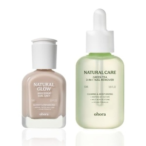 image:imageohora Nail Recovery Duo  Restore amp Strengthen Brittle Nails  Includes Natural Glow Milk Syrup Nail Strengthener 15mL Earl Grey amp Green Tea 3in1 Remover 50mL for Healthy Shiny Nails