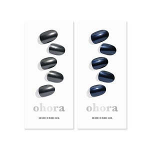 image:imageohora Semi Cured Gel Nail Set of 2 N Boba Chrome amp N Navy Chrome