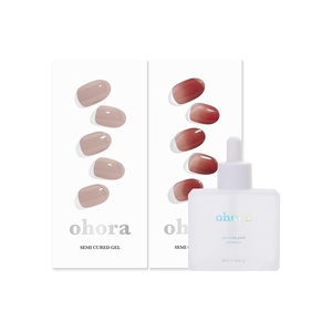 image:imageohora Semi Cured Gel Nail Set of 3 N Cream Beige amp N Fig Jam amp Easy Peel Remover  Professional SalonQuality Nail Care