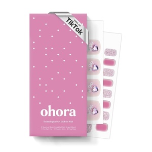 image:imageohora Semi Cured Gel Pedi Strips P Pink Bell  Works with Any Lamps SalonQuality Long Lasting Easy to Apply amp Remove  Includes 2 Prep Pads Nail File amp Wooden StickP Pink Bell
