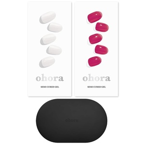 image:imageohora Semi Cured Gel Portable Starter Set N Clean White amp N Tint Reddish amp Portable Gel Lamp  Professional SalonQuality Nail Care