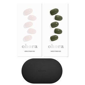 image:imageohora Semi Cured Gel Portable Starter Set N Cream Light amp N Cream Moss amp Portable Gel Lamp  Professional SalonQuality Nail Care