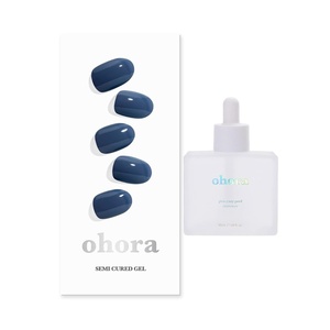 image:imageohora Semi Cured Gel Nail Set of 2 Pro Easy Peel Remover amp N Cream Indigo  Professional SalonQuality Nail Care