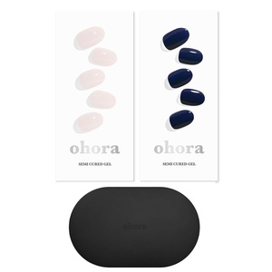 image:imageohora Semi Cured Gel Portable Starter Set N Cream Light amp N Royal Navy amp Portable Gel Lamp  Professional SalonQuality Nail Care