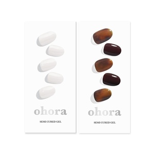 image:imageohora Semi Cured Gel Nail Set of 2 N Clean White amp N Pumpkin Swirl  Professional SalonQuality Nail Care