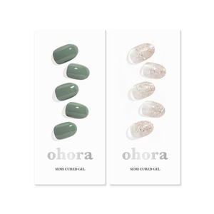 image:imageohora Semi Cured Gel Nail Set of 2 N Cream Leaf amp N Sparkle Glam  Professional SalonQuality Nail Care