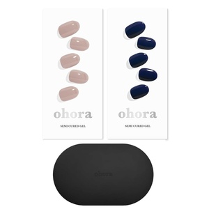 image:imageohora Semi Cured Gel Portable Starter Set N Cream Beige amp N Royal Navy amp Portable Gel Lamp  Professional SalonQuality Nail Care